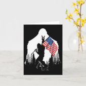 Big Foot Shirt - Bigfoot Sasquatch American Flag P Karte (Gelbe Blume)