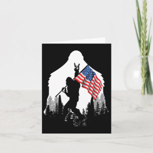 Big Foot Shirt - Bigfoot Sasquatch American Flag P Karte