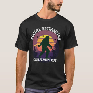 Big Foot Social Distance Champion Retro Sunset T-Shirt