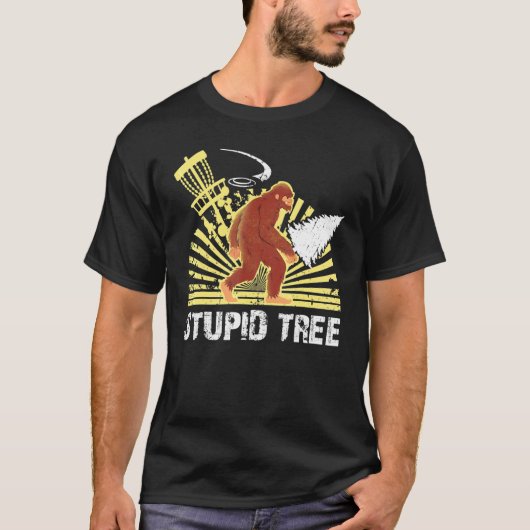 Big Foot Stupid Tree Disk Golf Cooles Design für M T-Shirt (Vorderseite)