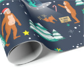 Big Foot und Alien Entführung Geschenkpapier (Rolleneckpunkt)