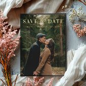 Big Foto Foil Save the Date Gold Folie Einladungspostkarte