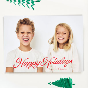 Big Foto Green Letters Overlay Happy Holidays Feiertagskarte