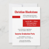 Big Foto mit Blocks des roten Abschlusses Einladun Einladung (Rückseite)