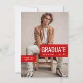 Big Foto mit Blocks des roten Abschlusses Einladun Einladung (Vorderseite)