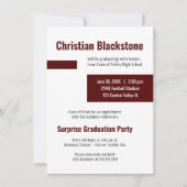 Big Foto mit Blocks of Maroon Abschluss Einladung (Rückseite)