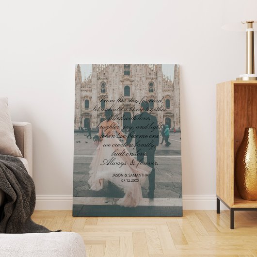 Big Foto Wedding Geschenke Script Kalligrafie Vows Leinwanddruck