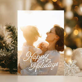 Big Foto White Lettering Overlay Frohe Weihnachten