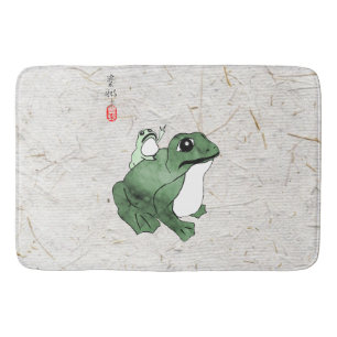 Big Frog Little Japanischer Frog Toad 19. Jahrhund Badematte