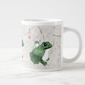 Big Frog Little Japanischer Frog Toad 19. Jahrhund Jumbo-Tasse (Rechts)