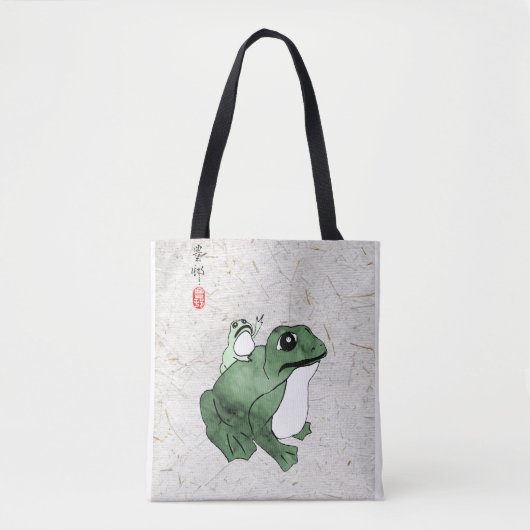 Big Frog Little Japanischer Frog Toad 19. Jahrhund Tasche (Vorderseite)