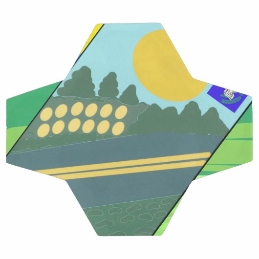 Big Funny Eggs Crossing the Road Fußball (Flach)