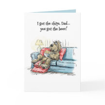 Big Funny Shaggy Dog Card für Vater