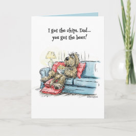 Big Funny Shaggy Dog Card für Vater Karte