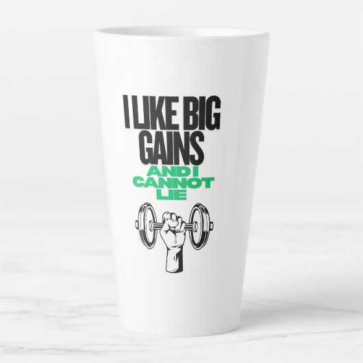 Big Gains Funny Gym Shirt Milchtasse (Vorderseite)