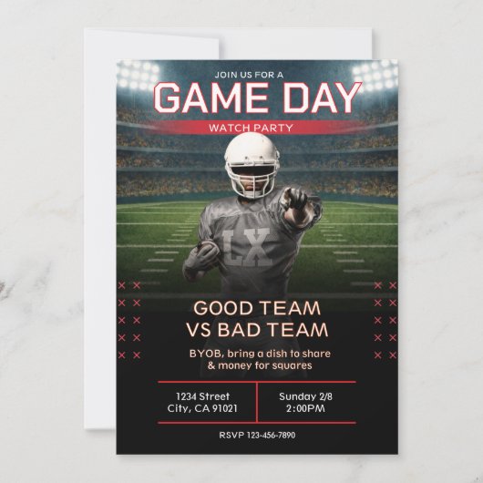 BIG GAME Football Party Invitation Einladung (Vorderseite)