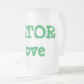 Big Gator Liebe Mattiert Glass Beer Tasse (VorderseiteRechts)