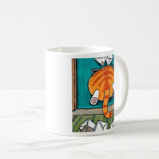 Big Ginger Tabby Hintern Cat Flap Kaffeetasse (VorderseiteRechts)