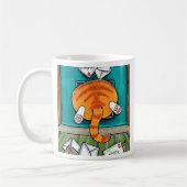 Big Ginger Tabby Hintern Cat Flap Kaffeetasse (Links)