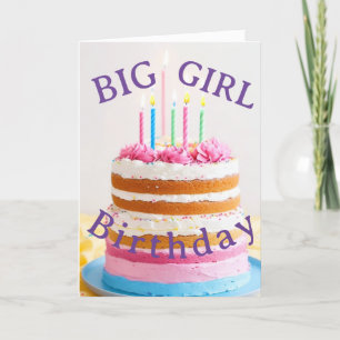 Big Girl Birthday Card Feiertagskarte