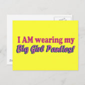 Big Girl Panties Textdesign Postkarte (Vorne/Hinten)
