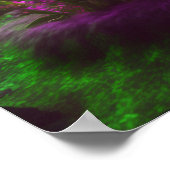 Big Glowy Mushroom - Green & Fuchsia Poster (Ecke)