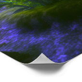 Big Glowy Mushroom - Green & Indigo Poster (Ecke)