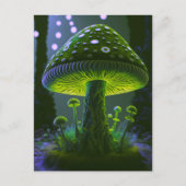Big Glowy Mushroom - Green & Indigo Postkarte (Vorderseite)