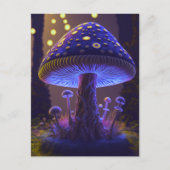 Big Glowy Mushroom - Indigo & Gelb Postkarte (Vorderseite)