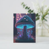 Big Glowy Mushroom - Lila & blau Postkarte (Stehend Vorderseite)