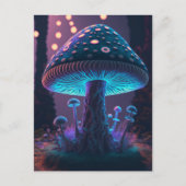 Big Glowy Mushroom - Lila & blau Postkarte (Vorderseite)