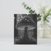 Big Glowy Mushroom - Schwarz & Weiß Postkarte (Stehend Vorderseite)