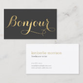 Big Gold Bonjour II einfach ausgewiesene Visitenka Visitenkarte (Vorne/Hinten)