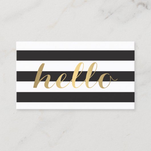 Big Gold Hallo Einfach gestrickte Visitenkarte (Vorderseite)