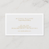 Big Gold Hello Graue und White Business Card Visitenkarte (Rückseite)