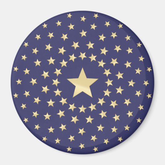 Big Golden Star umkreist von kleineren Sternen Magnet (Vorne)