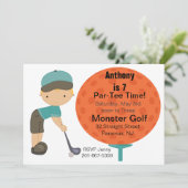 Big Golf Ball Boys Party Einladung (Stehend Vorderseite)