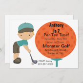 Big Golf Ball Boys Party Einladung (Vorne/Hinten)