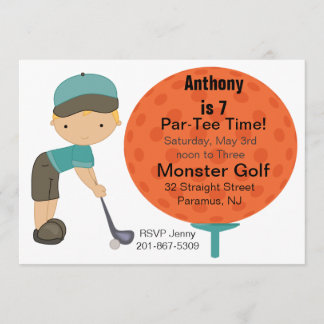 Big Golf Ball Boys Party Einladung