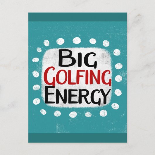 Big Golfing Energy Postcard Postkarte (Vorderseite)