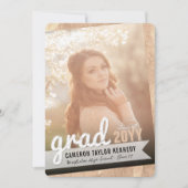 Big Grad Scribbles Bronze Foil Graduation Party Einladung (Vorderseite)