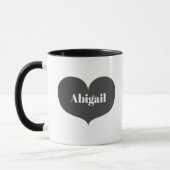 Big Gray Heart personalisierte Mug Tasse (Links)