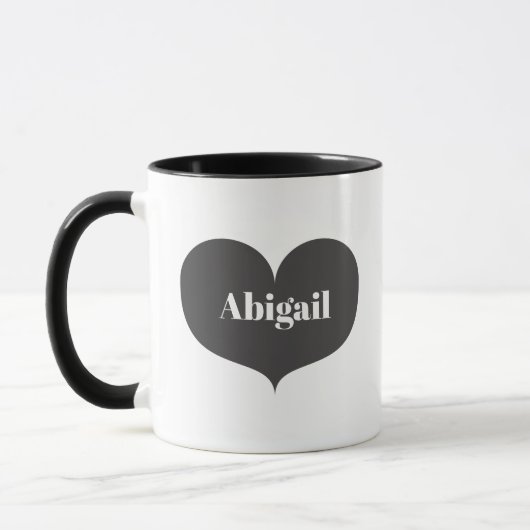 Big Gray Heart personalisierte Mug Tasse (Links)