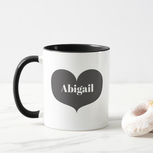 Big Gray Heart personalisierte Mug Tasse (Mit Donut)