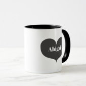 Big Gray Heart personalisierte Mug Tasse (VorderseiteRechts)