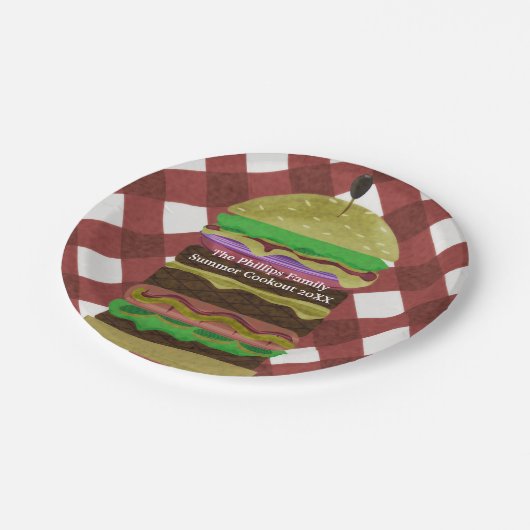 Big Greasy Hamburger Summer Cookie Red GRILLEN Par Pappteller (Schrägansicht)