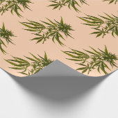 Big Green Buds auf Butternut Beige Personalisiert Geschenkpapier (Ecke)