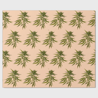 Big Green Buds auf Butternut Beige Personalisiert Geschenkpapier