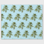 Big Green Buds auf Sky Blue Background Geschenkpapier (Flach)