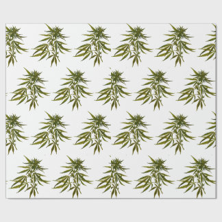 Big Green Buds on White Personalisiert Geschenkpapier